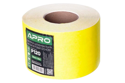 Шліфувальна шкурка Apro 115 мм x 50 м x P120 паперова (828161)