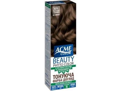 Фарба ACME COLOR догляд Тонуюча (без аміаку) Beauty Phyto Color №671 65г Горіховий