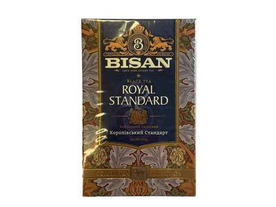 Чай фасований чорний BISAN 100г Королівський Стандарт середній лист