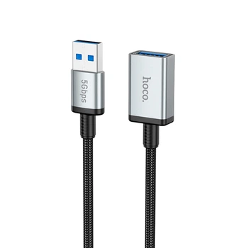 Мультимедійний кабель Hoco US10 подовжувач USB to USB (F) USB3.0, 5Gbps, 0.5m, black