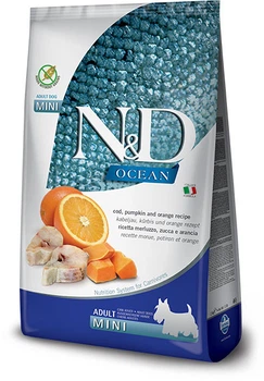 Беззерновий сухий корм Farmina N&D Grain OCEAN PUMPKIN для собак дрібних порід, тріска та апельсин, 7 кг (8010276036537)A