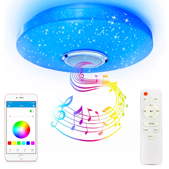 Потолковий RGB світильник (38см) з Bluetooth колонкою та пультом, 60W / Світлодіодна люстра (L)