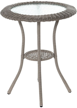 Stolik balkonowy OTE rattan śr. 60 cm szary (OTE-001-MANCHESTER2-STOL-60)