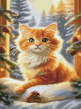 Рисование камнями Никитошка Муркотик наблюдает, 30 х 40 см (EJ1637)