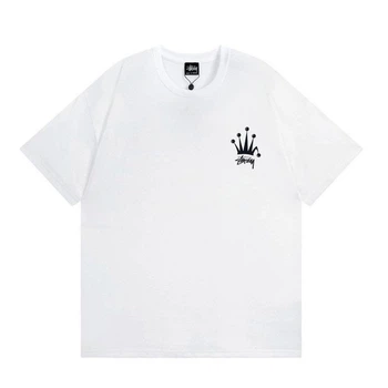 Футболка Stussy the crown oversize колір білий, Розмір XL