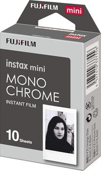 Фотопапір Fujifilm Instax Mini Monochrome 10 аркушів (54 x 86мм 1 картридж з 10 знімками/кадрами) для камери Instax Mini 12, 11, Evo, 40, 90, 99, 9, LiPlay та принтерів SP-1, SP-2, Mini Link, Link2, Link3 Чорно-біла плівка