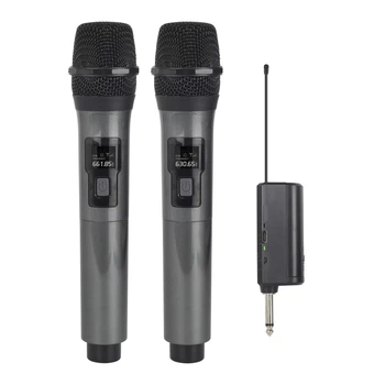 Комплект из 2х беспроводных профессиональных микрофонов с приёмником Nectronix WM-2 UHF, до 20 метров (101158)