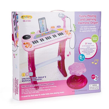 Синтезатор для дітей EcoToys піаніно з мікрофоном mp3 HC490441 PINK (5903769970148)