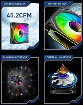 Вентилятор UPSIREN UF-1 PRISM 4 PRO BLACK OEM (UF-1 PRISM 4 PRO BLACK OEM)