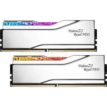 Модуль памяти G.Skill DDR5 32GB (2x16) Trident Z5 Royal NEO 8000Mhz RGB Silver AMD EXPO (F5-8000J3848H16GX2-TR5NS)
