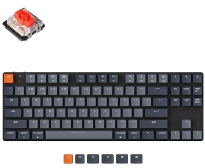 Клавіатура Keychron K1SE 87Key, Gateron Red, BT/USB-A, Low Profile, EN/UKR, White Led, чорний (K1SEA1_KEYCHRON)
