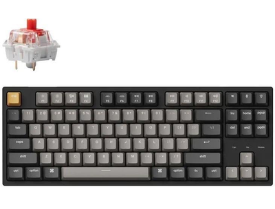 Клавіатура Keychron C1 Pro 87Key, K pro Red, USB-A, QMK/VIA, EN/UKR, RGB, чорний (C1PL1_KEYCHRON)