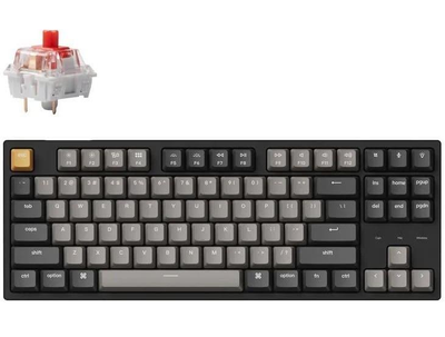 Клавіатура Keychron C1 Pro 87Key, K pro Red, USB-A, QMK/VIA, EN/UKR, White Led, чорний (C1PK1_KEYCHRON)