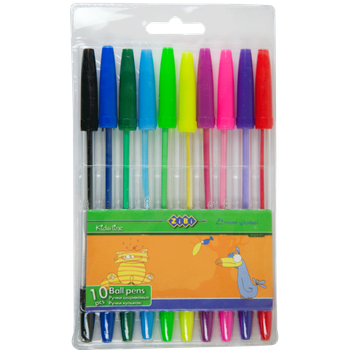 Набор из 10шариковых ручек в пластиковом пенале, KIDS Line ZB.2012
