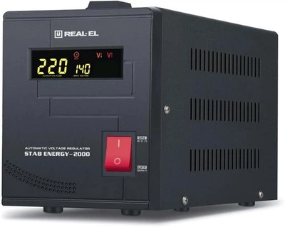 Стабилизатор напряжения Real-EL Stab Energy-2000 Black 1600 Вт (EL122400013)