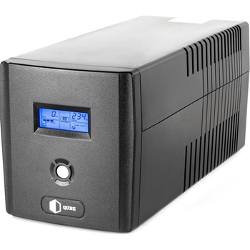 Джерело безперебійного живлення QUBE UPS) лінійно - інтерактивний DG 1250, 1250VA/720W, LCD, 4 x Schuko, RJ-45, USB (QBDG1250)