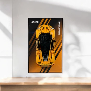 Арт Держатель Рамка на Стену 80x50 см. для Фирменного Конструктора Technic McLaren P1 (42172) Макларен П1 - Type-E