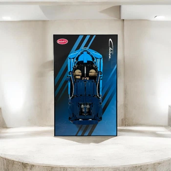 Арт Тримач Рамка 80x50 см. на Стіну для Фірмового Конструктора Technic Bugatti Chiron (42083) Технік Бугатті Широн - Type-E