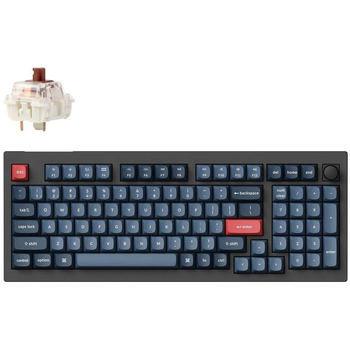 Клавіатура Keychron V5 Max 100Key, Gateron Jupiter Brown, Knob, WL/BT/USB-A, Hot-Swap, QMK, EN/UKR, RGB, чорний (V5M-D3-UA)
