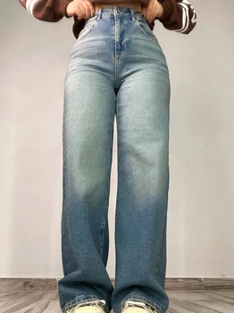 Джинси жіночі Zeo Basic 4741 palazzo jeans висока талія широкі палаццо стрейчеві вінтажні 40 блакитні
