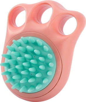 Щетка массажная силиконовая для мытья кошек и собак UFT Pet Brush с дозатором для шампуня Розовая (UFTpetbrush1pink)