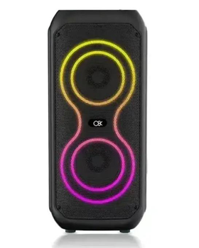 Колонка Bluetooth портативна акумуляторна 4"х2 потужність 40Вт з мікрофоном світломузика Unique BT-2425