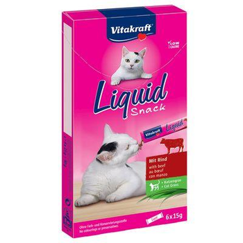 Ласощі для котів Vitakraft Cat Liquid Snack з яловичиною 6 стіків х 15 г