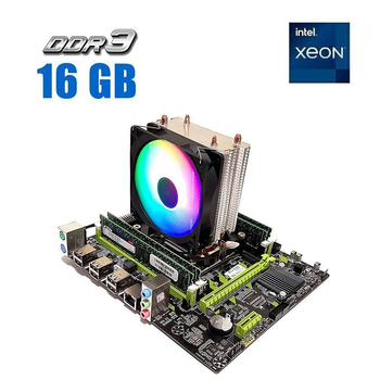 Комплект: Материнская плата Envinda X79G v1.51 + Intel Xeon E5-2695 v2 (12 (24) ядер по 2.4 - 3.2 GHz) / 16 GB DDR3 + Рамка крепления LGA2011 + кулер Zezzio ZH-DL200C б/у