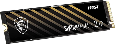 Твердотільний диск M.2 2TB MSI Spatium M461 (M.2 2280, PCIe 4.0 x4, 3D-NAND QLC, NVMe 1.4, 5000/4200MB/s, радіатор)