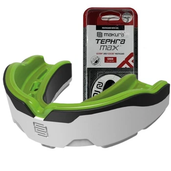 Капа боксерська MAKURA Tephra доросла (вік 11+) White/Black/Green (art.6017514130)