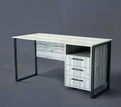 Стіл письмовий Tobi Sho LOFT Iceberg СПЛА/3-1 прямий з 3 шухлядами, стільниця 18 мм, 1600х600х750 Дуб крафт білий