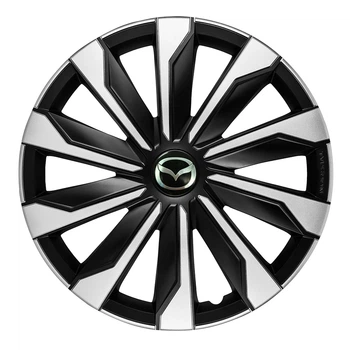 Автомобильные колпаки 4 Racing Typhoon Silver-Black R17 4 шт. (с логотипом Mazda)