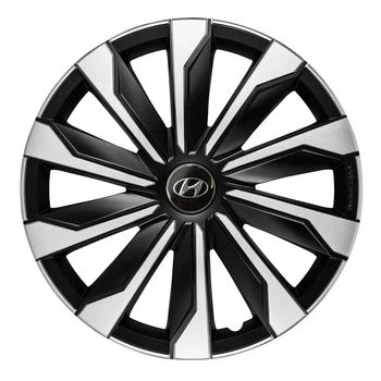 Автомобильные колпаки 4 Racing Typhoon Silver-Black R17 4 шт. (с логотипом Hyundai)