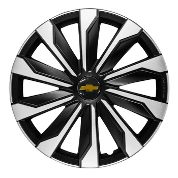 Автомобильные колпаки 4 Racing Typhoon Silver-Black R14 4 шт. (с логотипом Chevrolet)