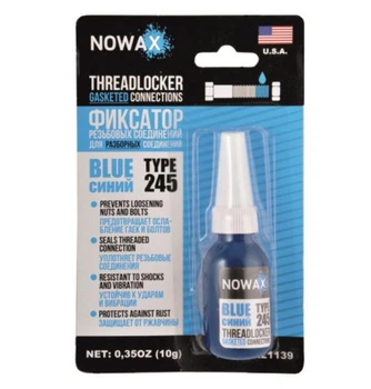 Фіксатор різьбових з'єднань Blue 10ml "Nowax" NX21139 (12шт/уп)