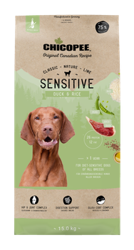 Сухой корм для взрослых собак утка рис Chicopee CNL Adult Sensitive Duck & Rice 15 кг