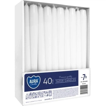 Свечи конические Aura (Bispol) Белые 40 шт.