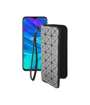Чохол-гаманець з екошкіри для телефону Ulefone Note 9p Сірий ромб