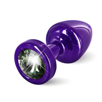 Анальная пробка Diogol Anni Butt Plug Round, 6,1см цвет фиолетовый/прозрачный (17198787000000000)