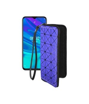Чохол-гаманець з екошкіри для телефону Ulefone Note 9p Синій ромб