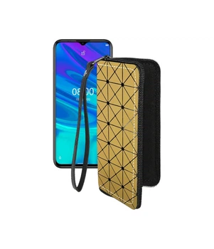 Чохол-гаманець з екошкіри для телефону Ulefone Note 9p Золотий ромб