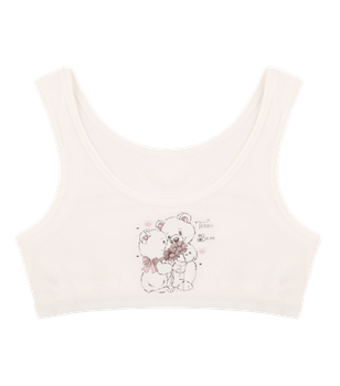 Топ для девочки с принтом Teddy Bear - Donella - 4571PB20 - 134-140 см - Молочный