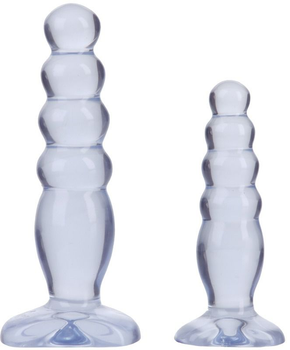 Комплект из 2х анальных пробок Doc Johnson Crystal Jellies Anal Delight Traner цвет прозрачный (12651041000000000)