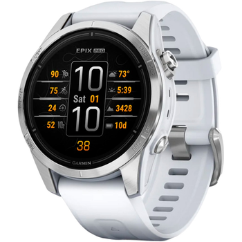 Смарт-часы Garmin Epix Pro (Gen 2) 42 mm Silver with Whitestone Band (010-02802-00) [86539]