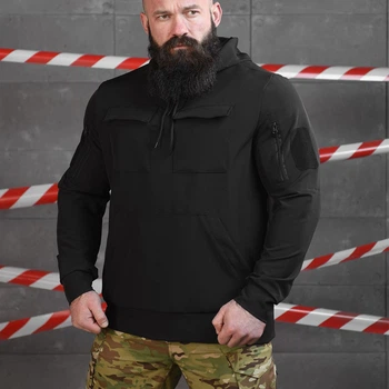 Анорак 7.62 Tactical з липучками під шеврони чорний розмір XL