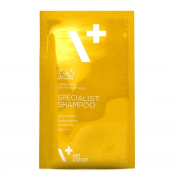 Антибактериальный шампунь с хлоргексидином кошек и собак VetExpert Specialist Shampoo 20*15 мл