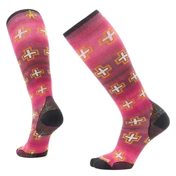 Шкарпетки Smartwool Women's Ski Zero Cushion Paths Crossed Print OTC M Pink Smart Wool (1033-SW SW002502.L89-M)