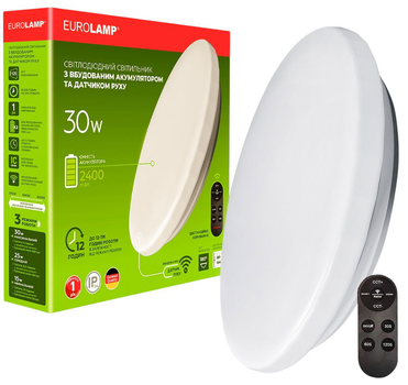 Аварийный светильник с аккумулятором и датчиком движения EUROLAMP 30W 2700Lm 2700-6500K 2х1200mAh LED-NLR-30/27-65(EM)