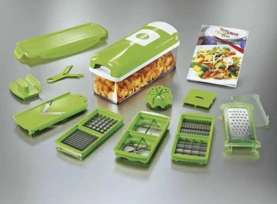 Овочерізка Найсер Дайсер, Nicer Dicer Plus подрібнювач, 11 видів шатківниці, для овочів, фруктів
