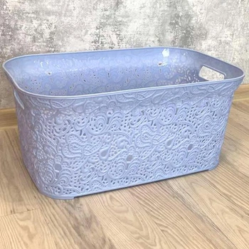 Кошик для білизни Ажурний 323 Elif 47 л Блакитний